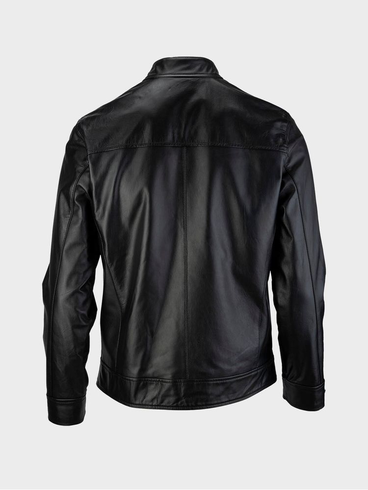 Chaqueta de Cuero Silueta Slim Fit Hombre 02187