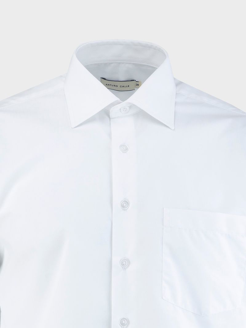camisa formal unicolor para hombre cuello semiabierto