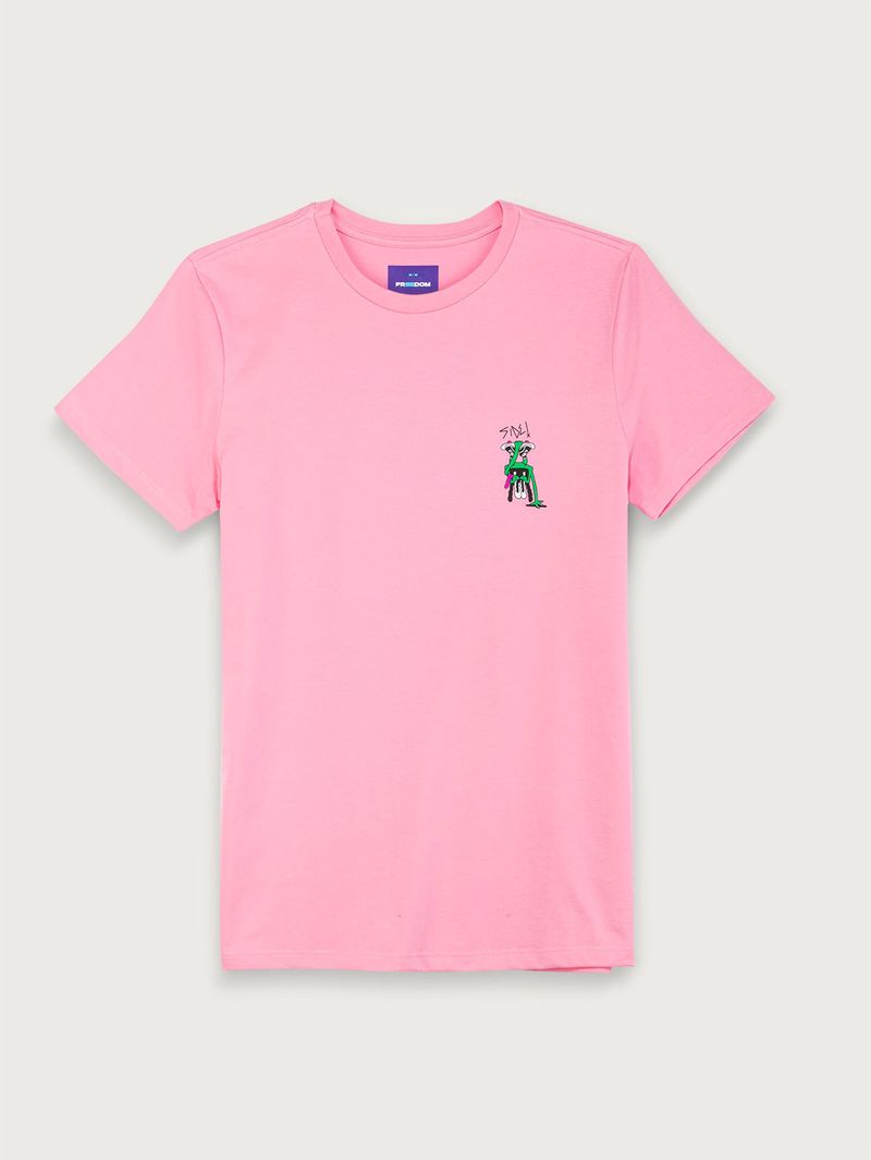Camiseta Rosa con Estampado para Hombre