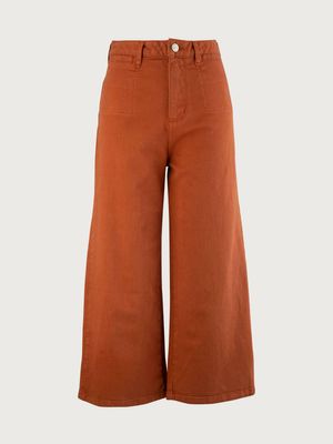 Pantalón Tipo Culotte Unicolor para Mujer 23752