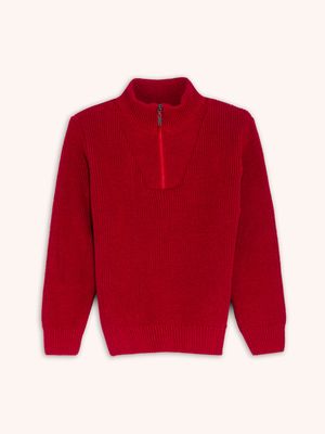Sweater Tejido Unicolor con Cremallera para Niño 11925