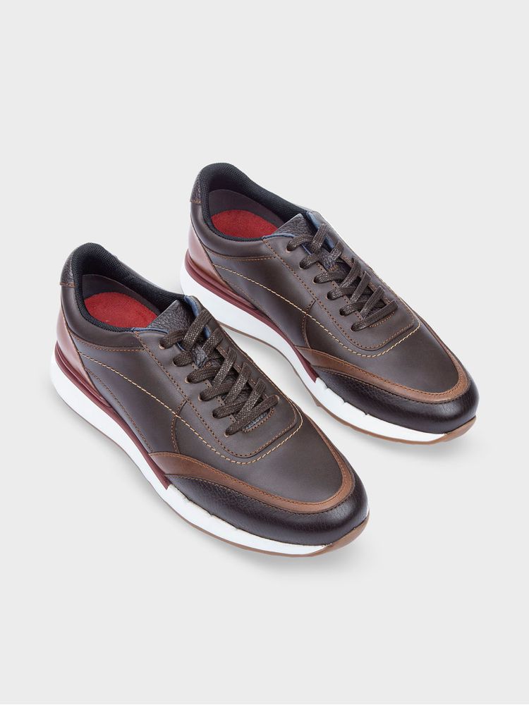 Tenis en Cuero con Apariencia Deportiva para Hombre 21185