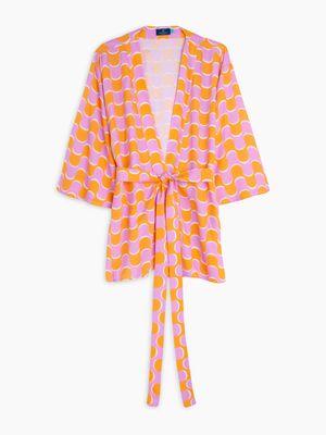 Kimono con Cinturon Estampado para Mujer 01097