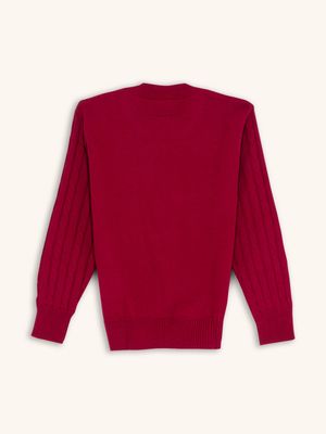 Suéter Rojo Tejido Trenzado para Niño 12898