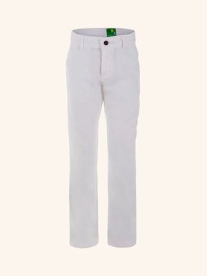 Pantalón Elegante en Mezcla de Lino Color Blanco para Niño 07926