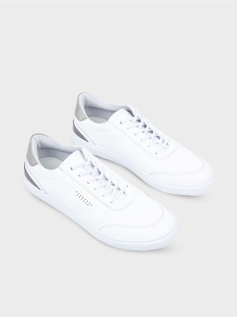 Tenis Casual en Cuero Hombre, Zapatos Hombre, 3056 Blanco