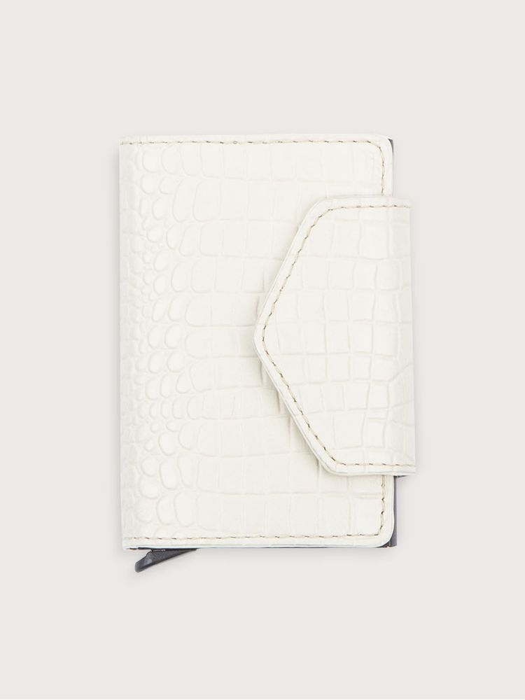 Slim Wallet Unicolor con Textura para Mujer 25936