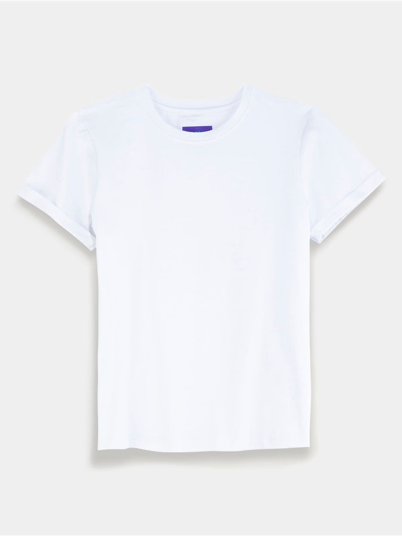 T-shirt básica de licra manga corta blanca