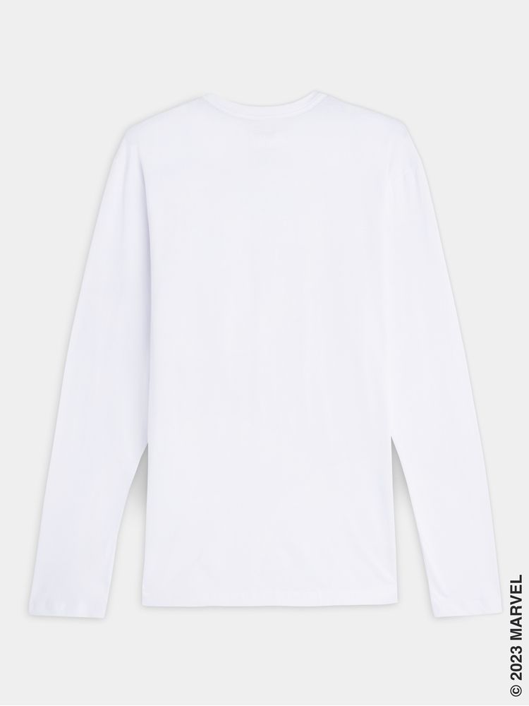 Camiseta Manga Larga Cuello Redondo Unicolor con Estampado 04492