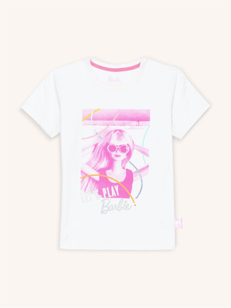 Camiseta con Estampado de Barbie para Niña 13632