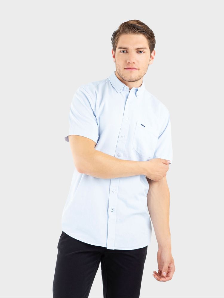 Camisa Unicolor Manga Corta para Hombre 12203