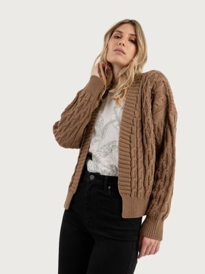 Cárdigan Tejido Trenzado para Mujer 33064