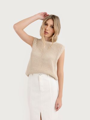 Camisa Tejida Manga Sisa para Mujer 33449