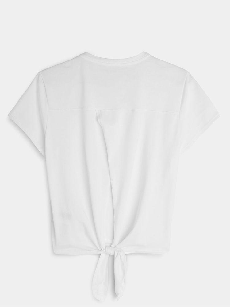 Camiseta Unicolor con Anudado para Mujer 04786