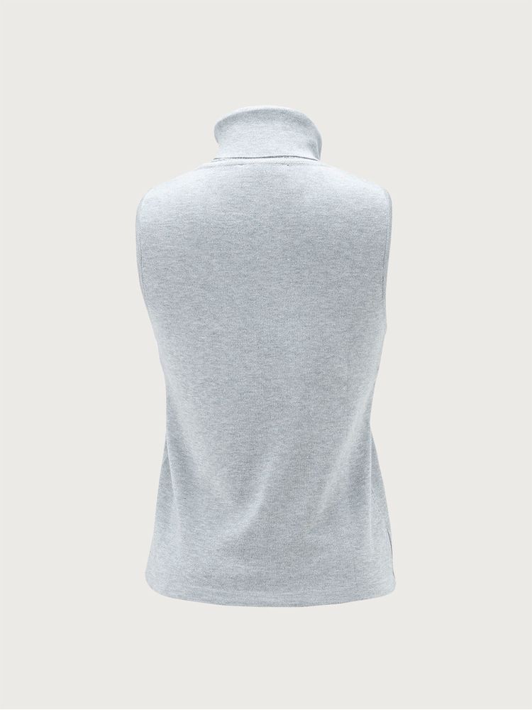 Camiseta Tejida Unicolor Cuello Alto para Mujer 32911
