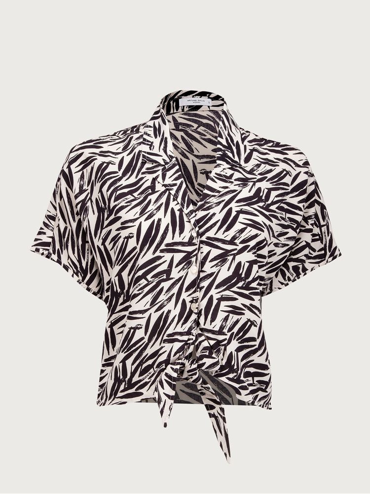Blusa Anudada Estampada para Mujer 35056
