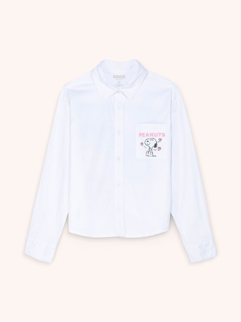 Camisa manga larga para niña blanca on sale