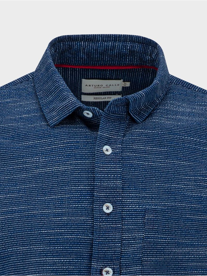 Camisa Denim Manga Corta para Hombre 34436