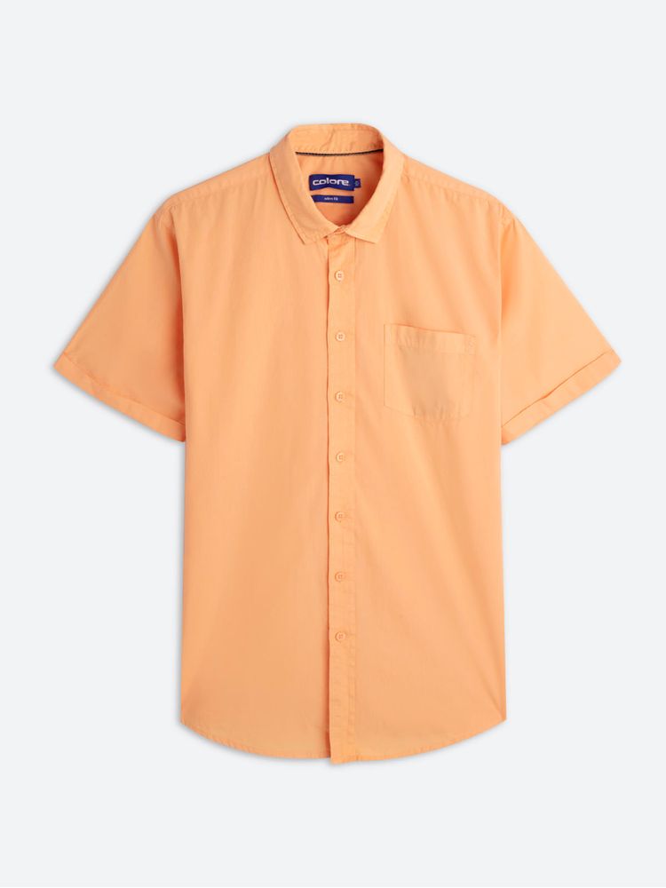 Camisa Casual Unicolor Slim Fit para Hombre 09735
