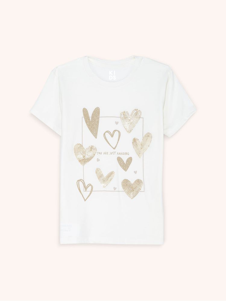 Camiseta con Detalles en Lentejuelas para Niña 14142