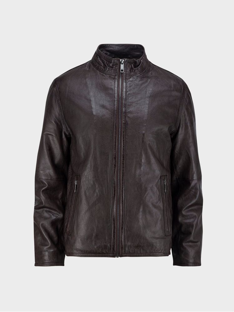 Chaqueta de Cuero Cuello Alto 32402