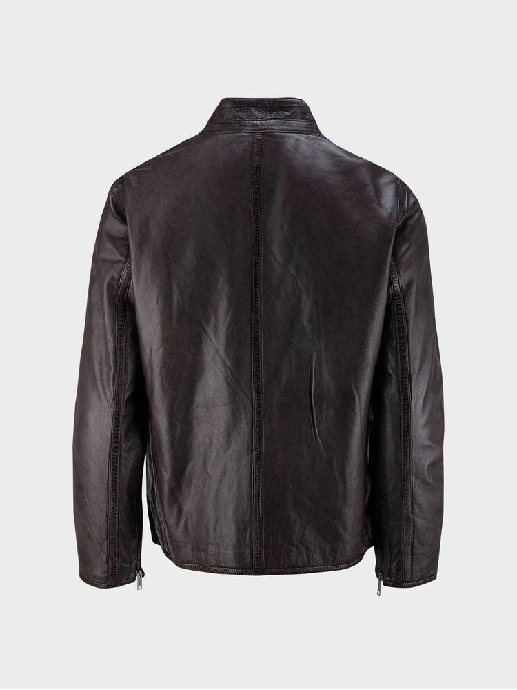 Chaqueta de Cuero Cuello Alto 32402
