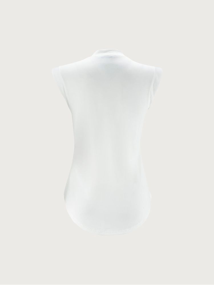 Camiseta Unicolor Cuello V para Mujer 36701