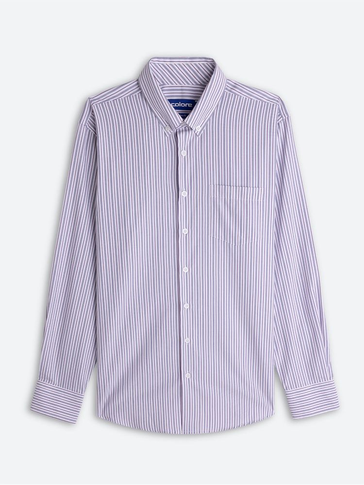 Camisa Casual Slim Fit a Rayas para Hombre 11308