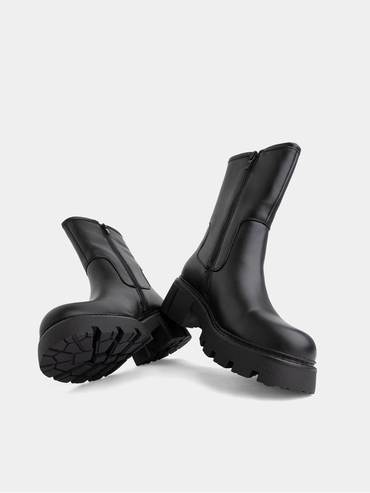 Botas Tipo Chunky con Cierre para Mujer 05432