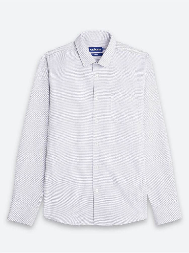 Camisa Casual Textura Manga Larga para Hombre 11516