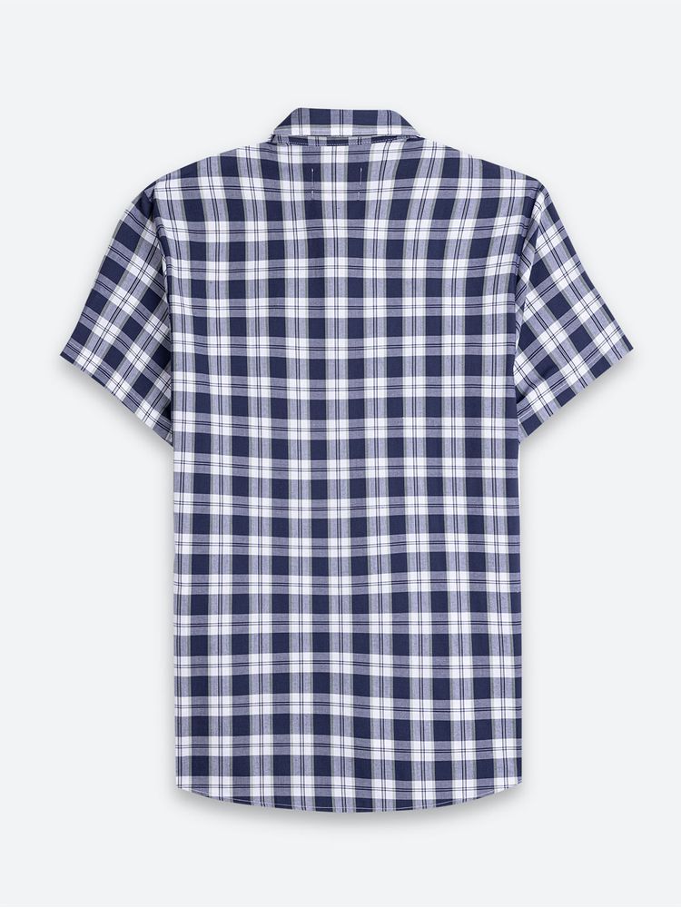 Camisa Casual Cuadros Manga Corta para Hombre 12459