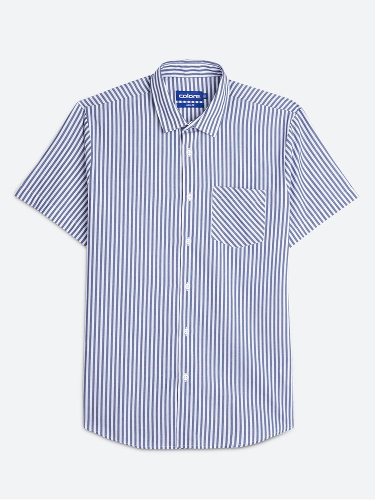 Camisa Casual Rayas Manga Corta para Hombre 11799