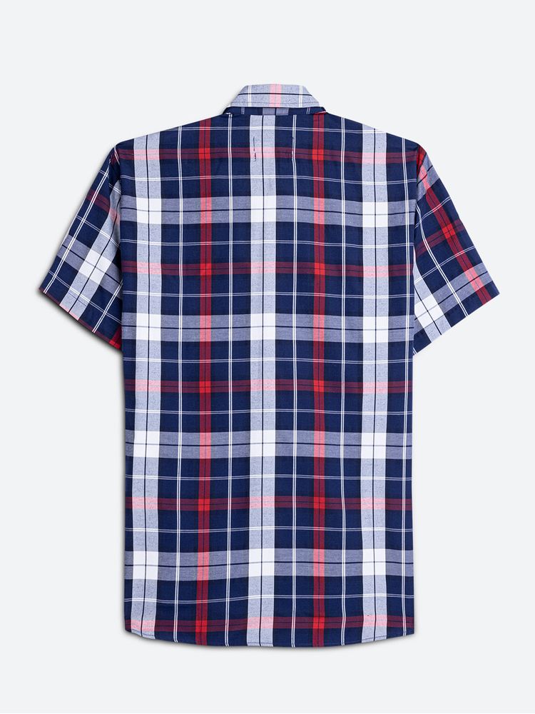 Camisa Casual Cuadros Manga Corta para Hombre 12460