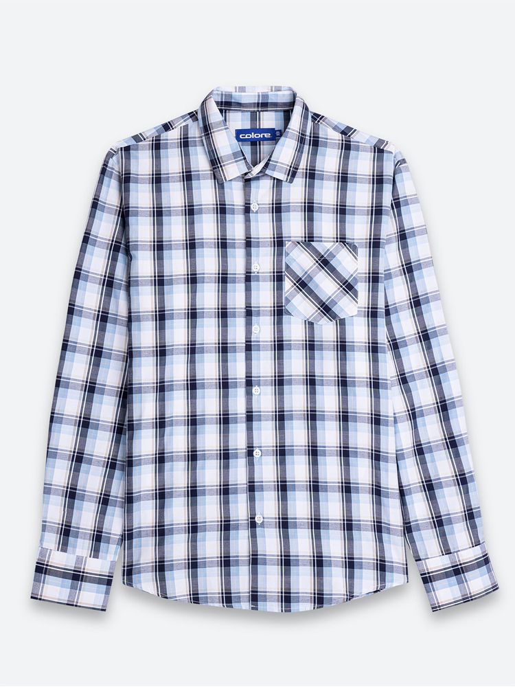 Camisa Casual Cuadros Manga Larga para Hombre 12463