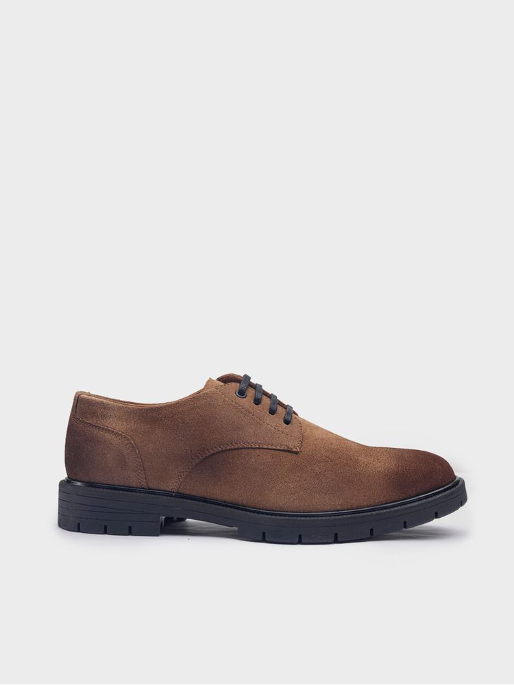 Zapato Casual Gamuzado con Suela en Contraste 36497