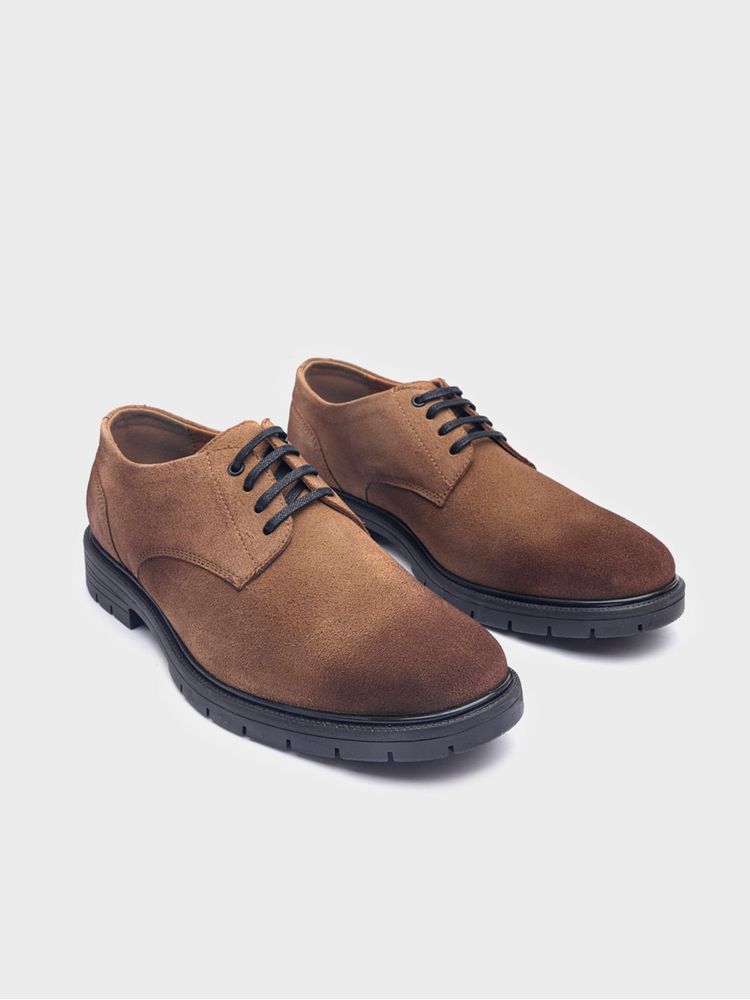 Zapato Casual Gamuzado con Suela en Contraste 36497