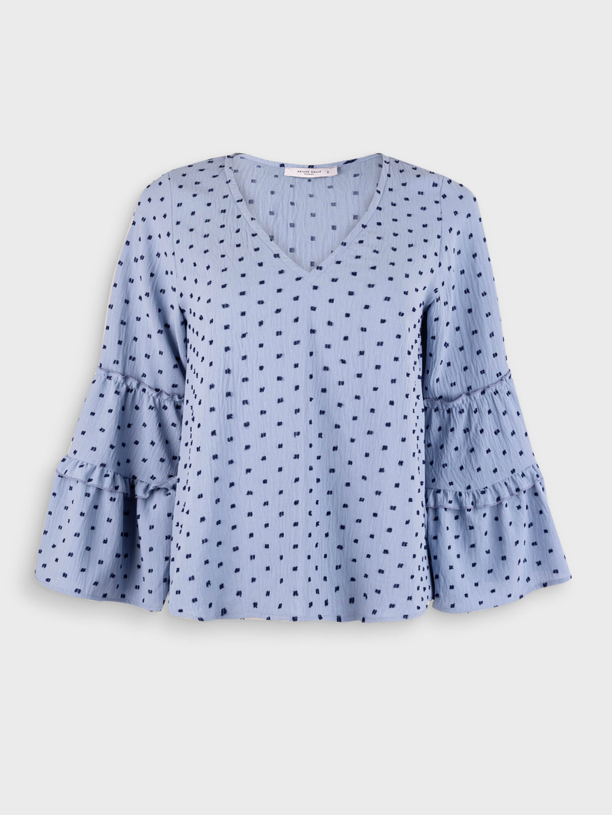 Blusa con Volantes Manga Larga para Mujer 38240