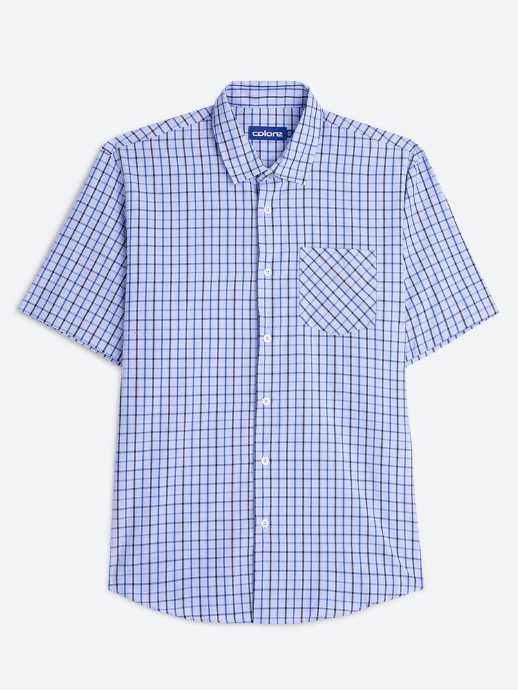 Camisa Casual Cuadros Manga Corta para Hombre 10556