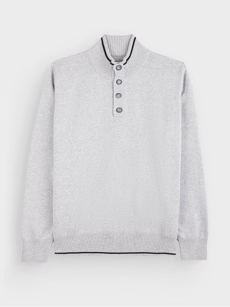 Suéter Cuello Redondo con Botones para Hombre 36381