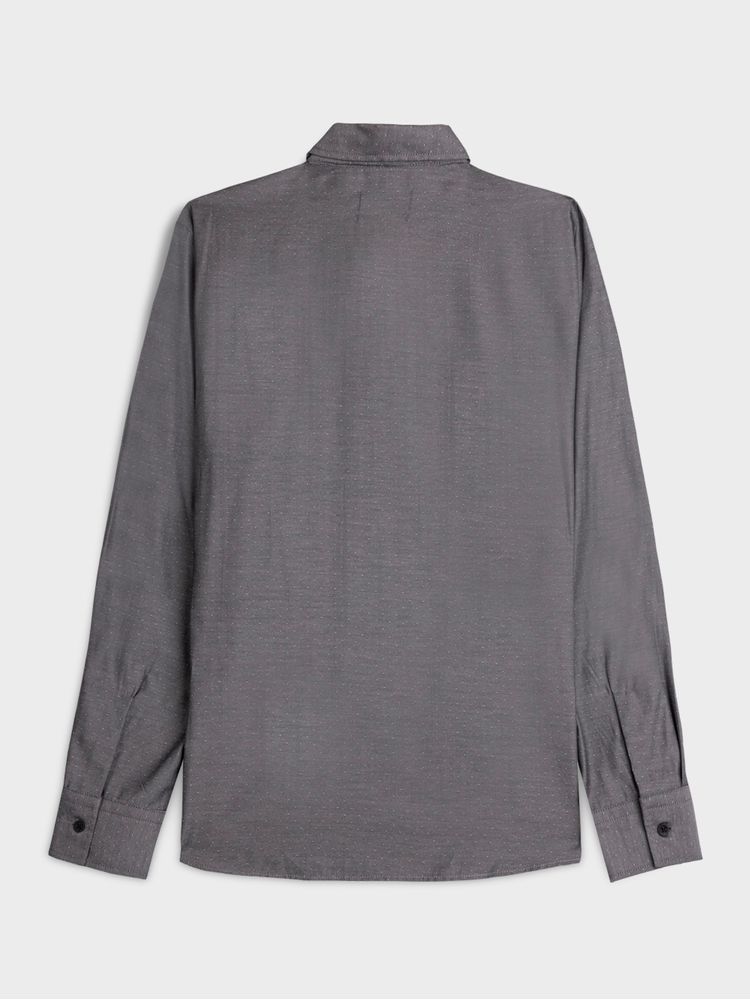 Camisa Casual Textura Manga Larga para Hombre 11695