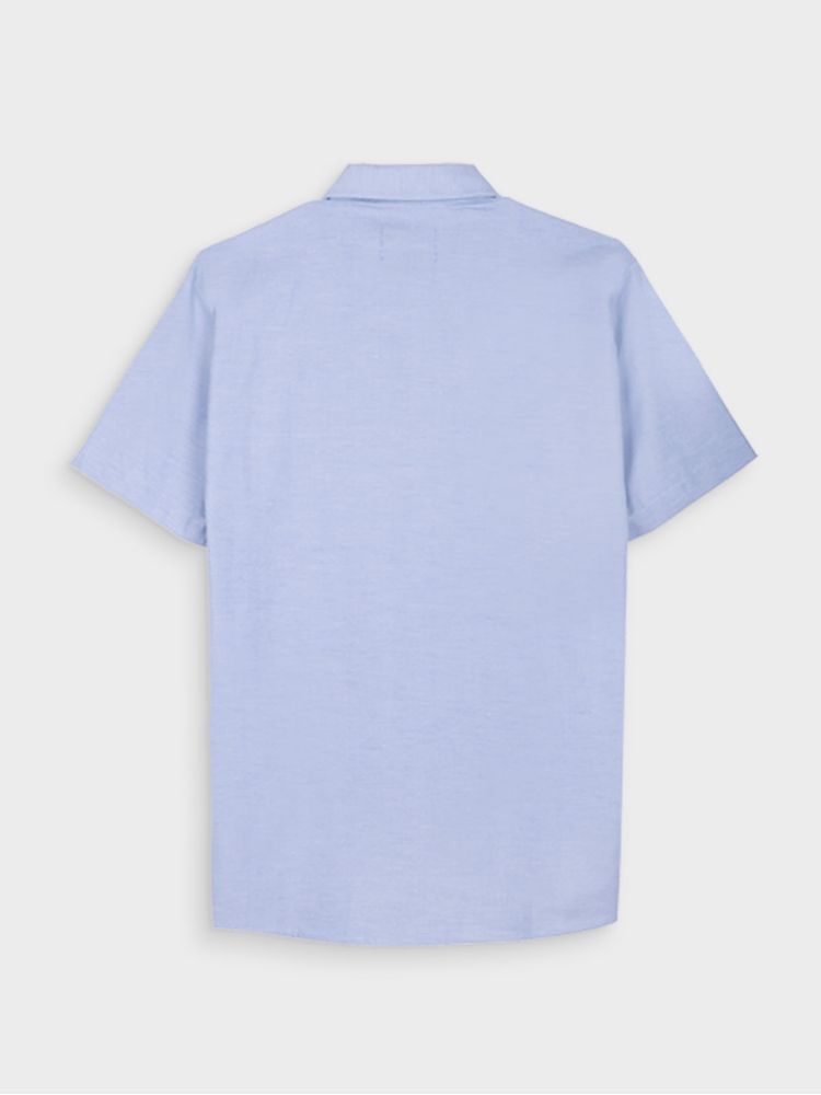 Camisa Casual Unicolor Manga Corta para Hombre 12472