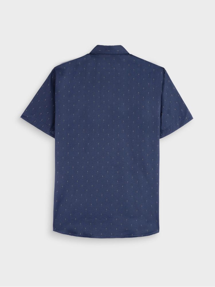 Camisa Casual Estampada Manga Corta para Hombre 12777