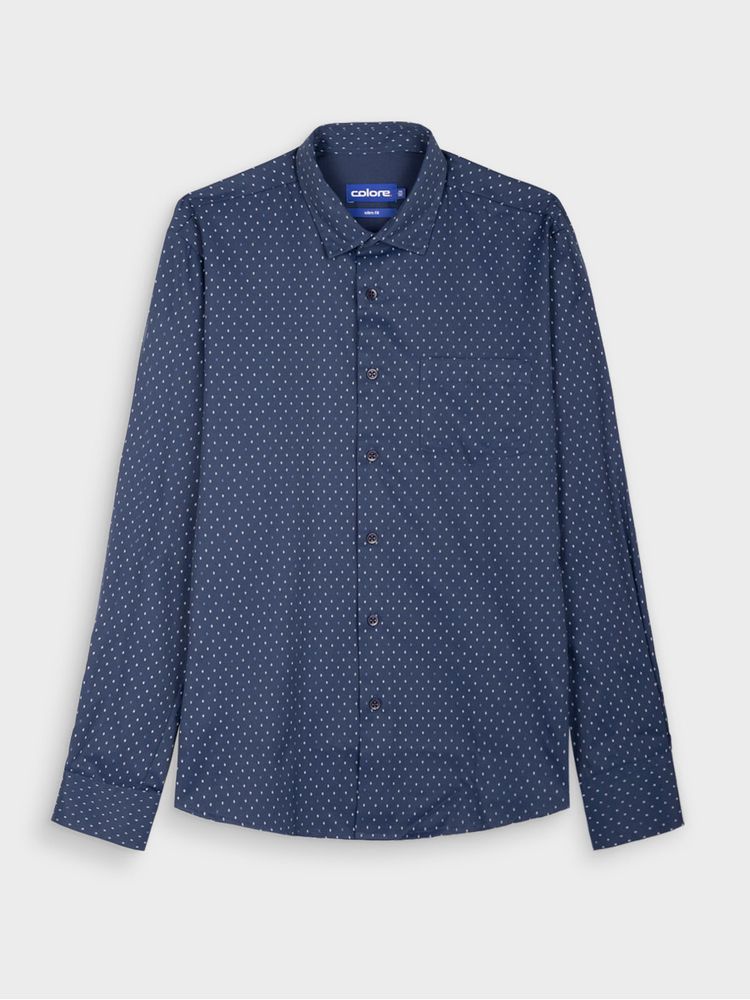 Camisa Casual Estampada Manga Larga para Hombre 12824