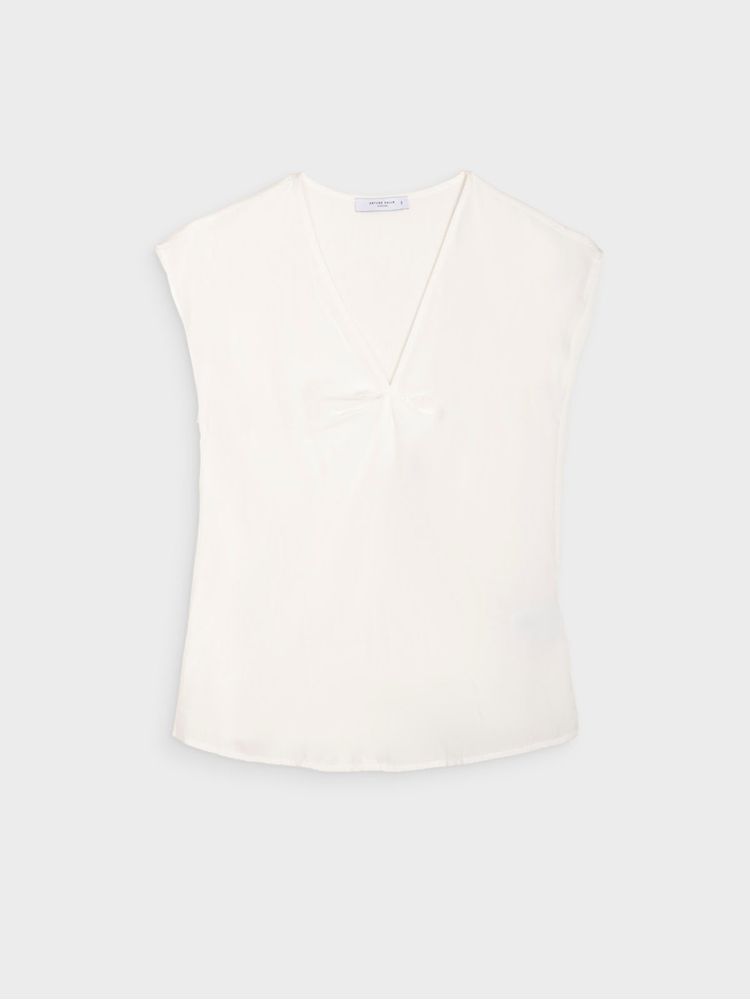 Blusa Unicolor Cuello V para Mujer 38237