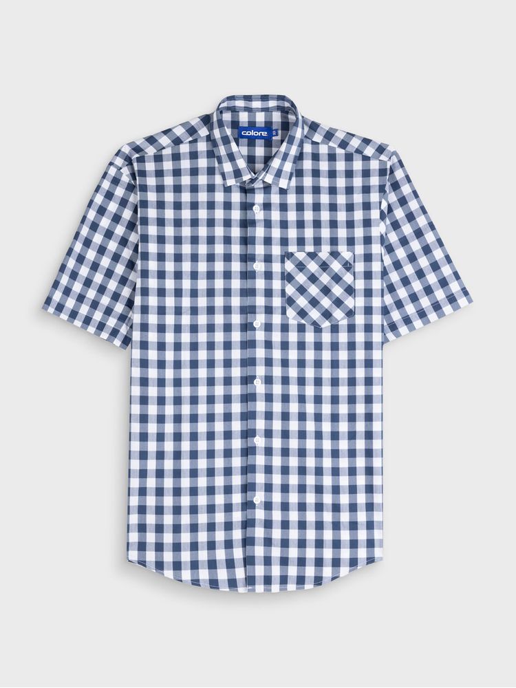 Camisa Casual Cuadros Manga Corta para Hombre 12771
