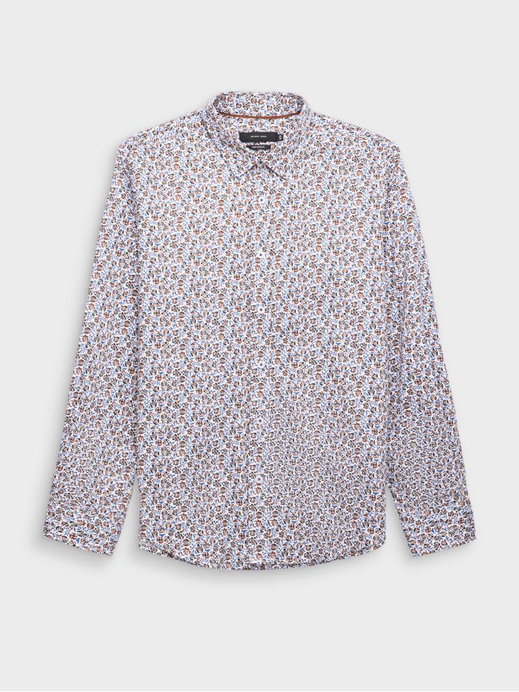 Camisa Estampada Manga Larga para Hombre 36314