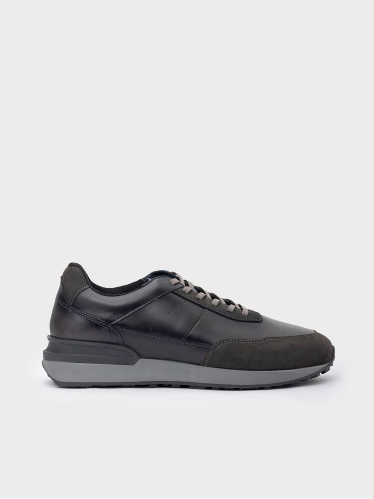 Tenis Casual de Cuero y Nobuck con Suela a Tono 38509