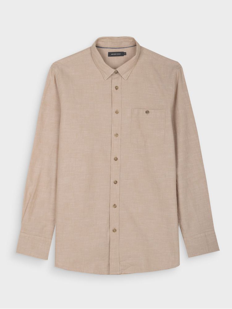Camisa Unicolor Manga Larga para Hombre 38635