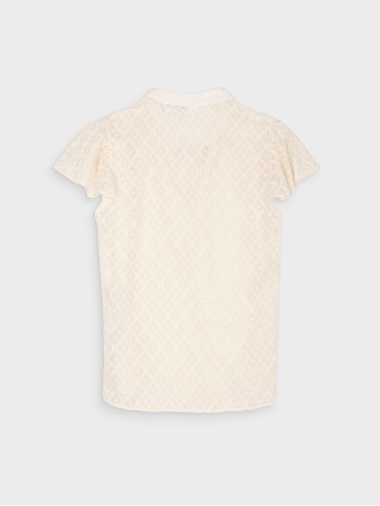 Blusa Cuello V Manga Corta Unicolor para Mujer 41153