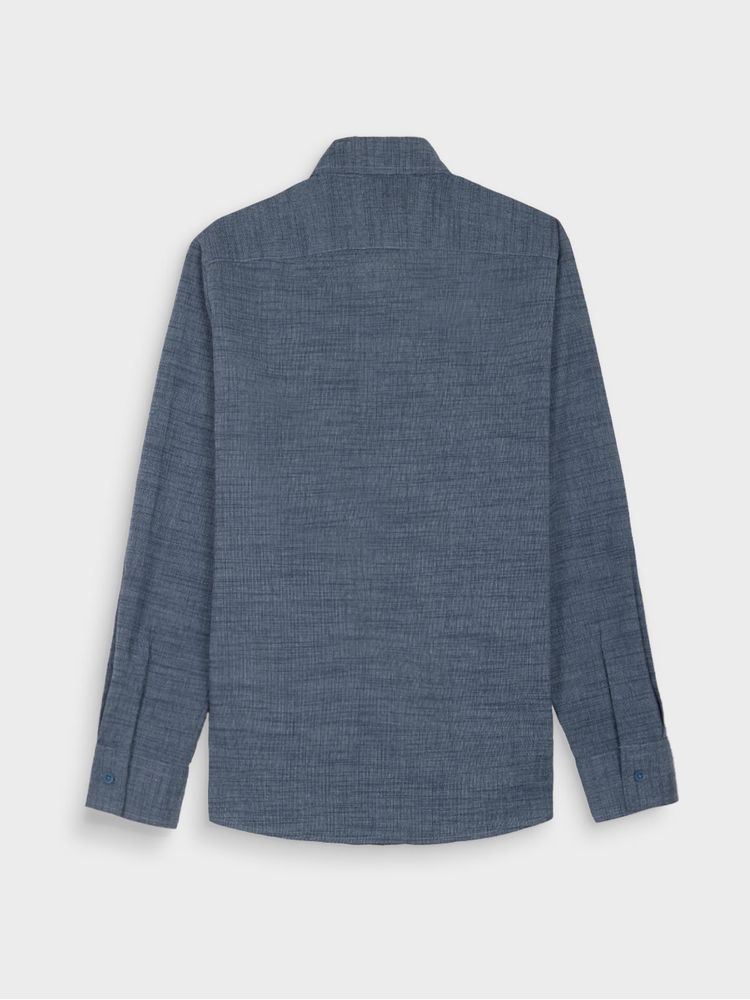 Camisa Casual de Textura Manga Larga para Hombre 13626